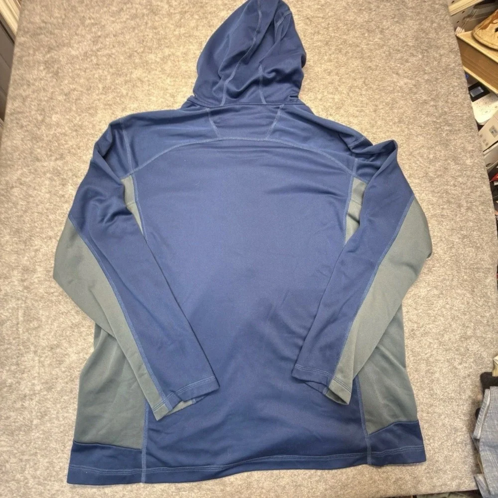 The North Face Full Zip Hoodie Mens XXL Chest Pocket Polyester Blue Gray Solid